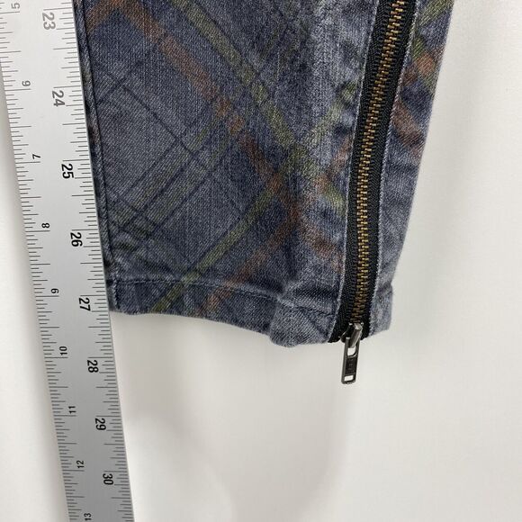 prAna Breathe Womens Size 8 Skinny Jeans Gray Plaid Ankle Zipper Stretch Casual - Picture 8 of 12